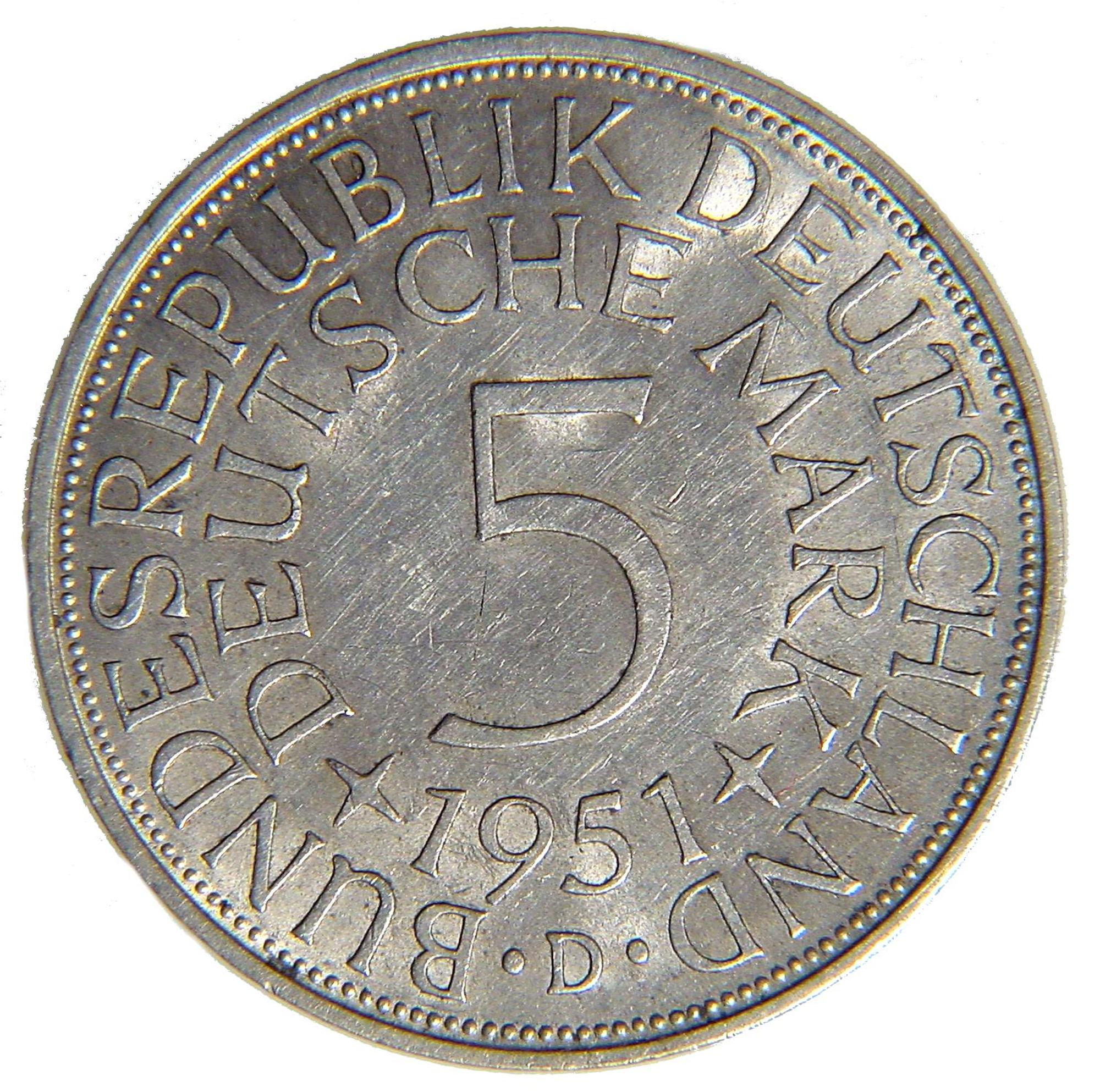 5 Mark vorne 1951