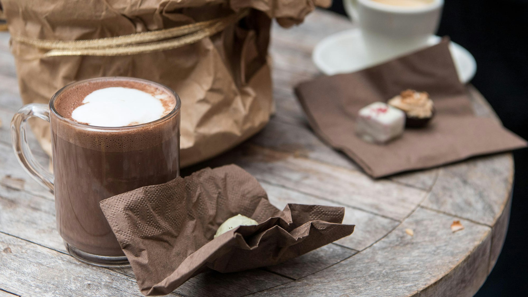 heiße Schokolade in einer Tasse