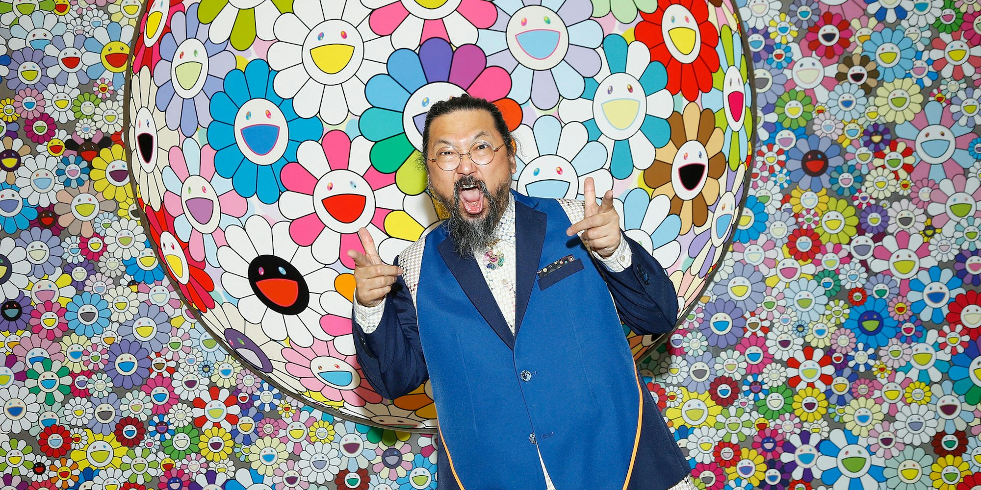 Murakami vor Kunst Blumen