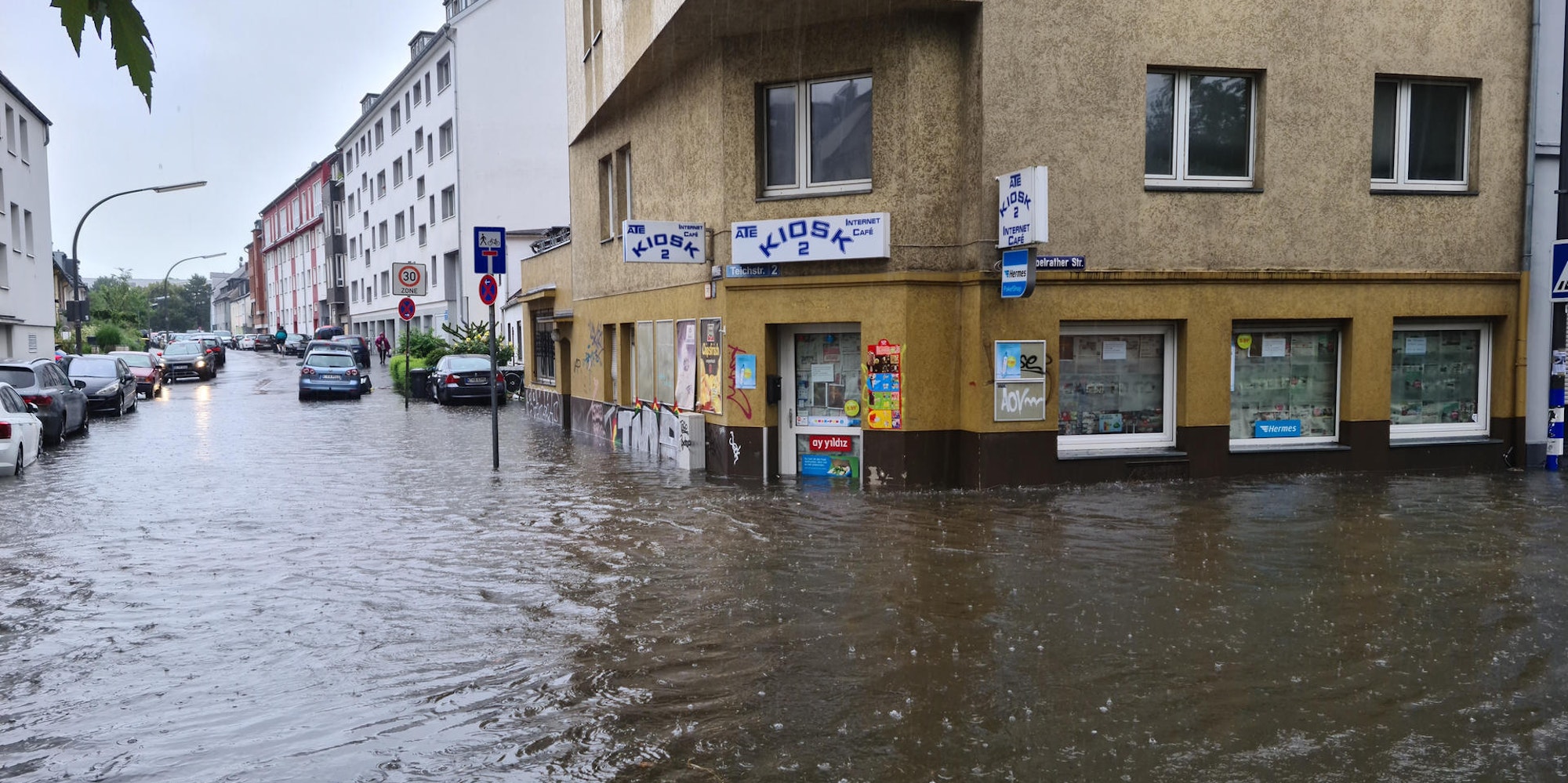 Überflutung Teichstraße