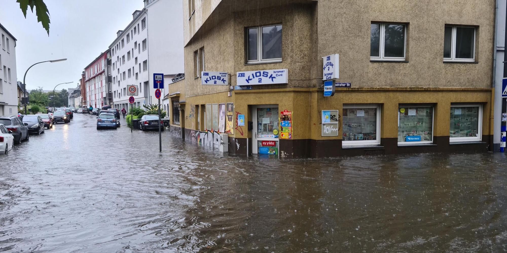 Überflutung Teichstraße