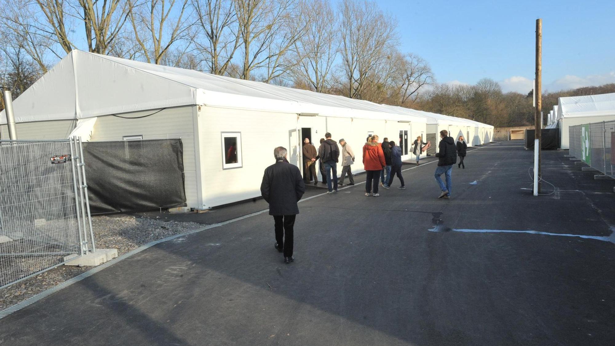 Unterkünfte für Geflüchtete an der Auermühle.