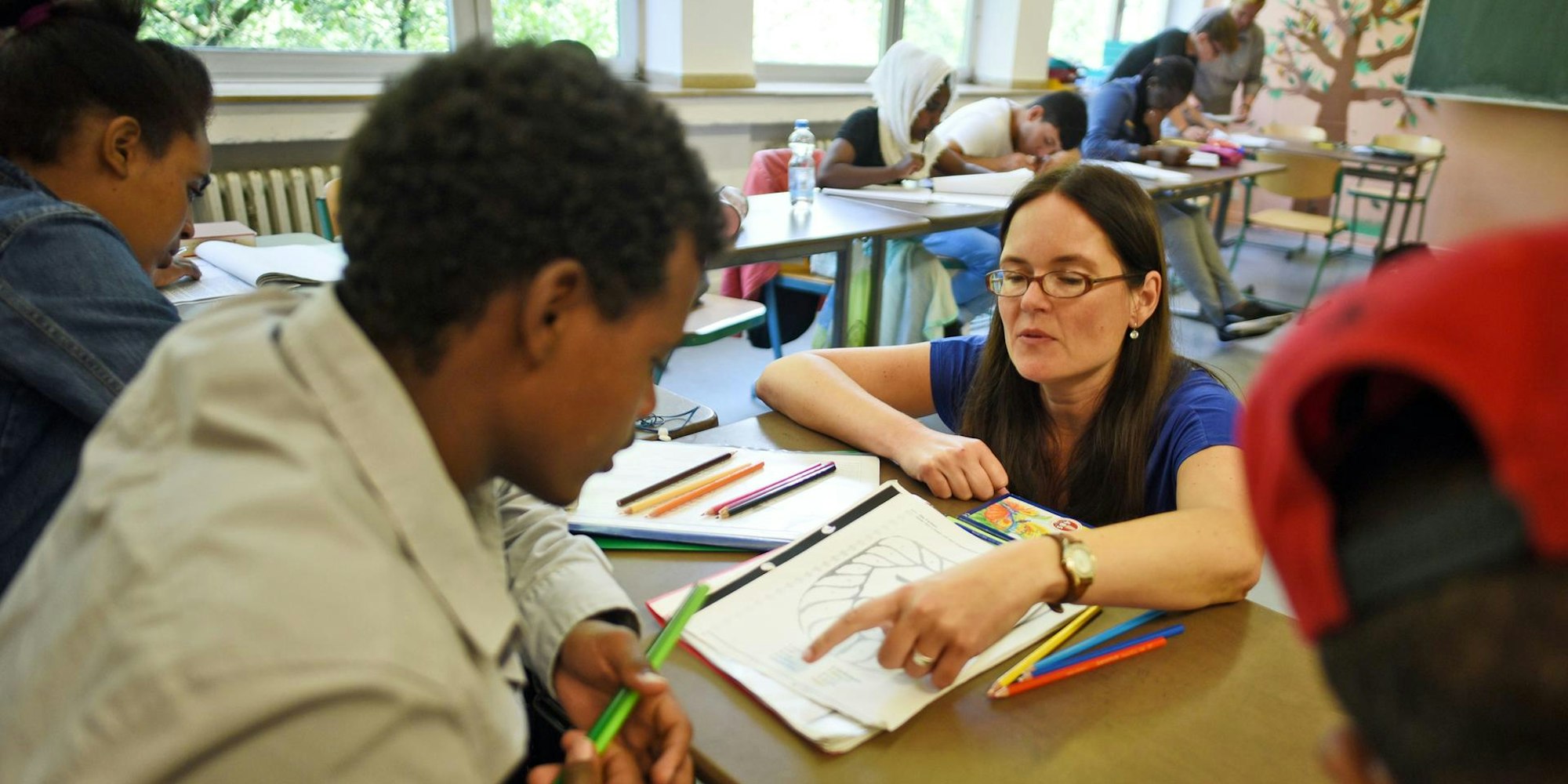 Unterricht Flüchtlingskinder dpa