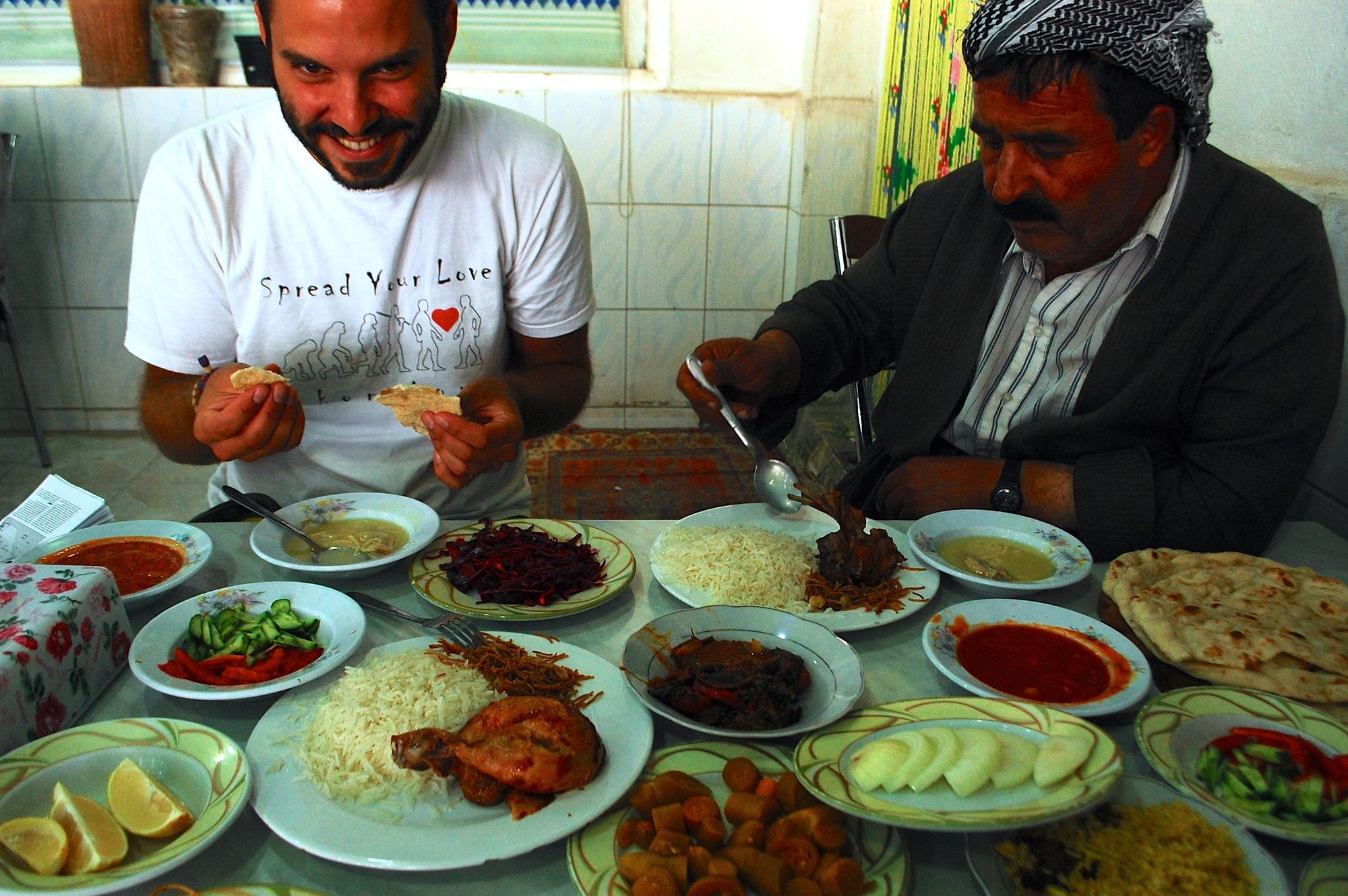 Perko_lunch with my driver in Iraq