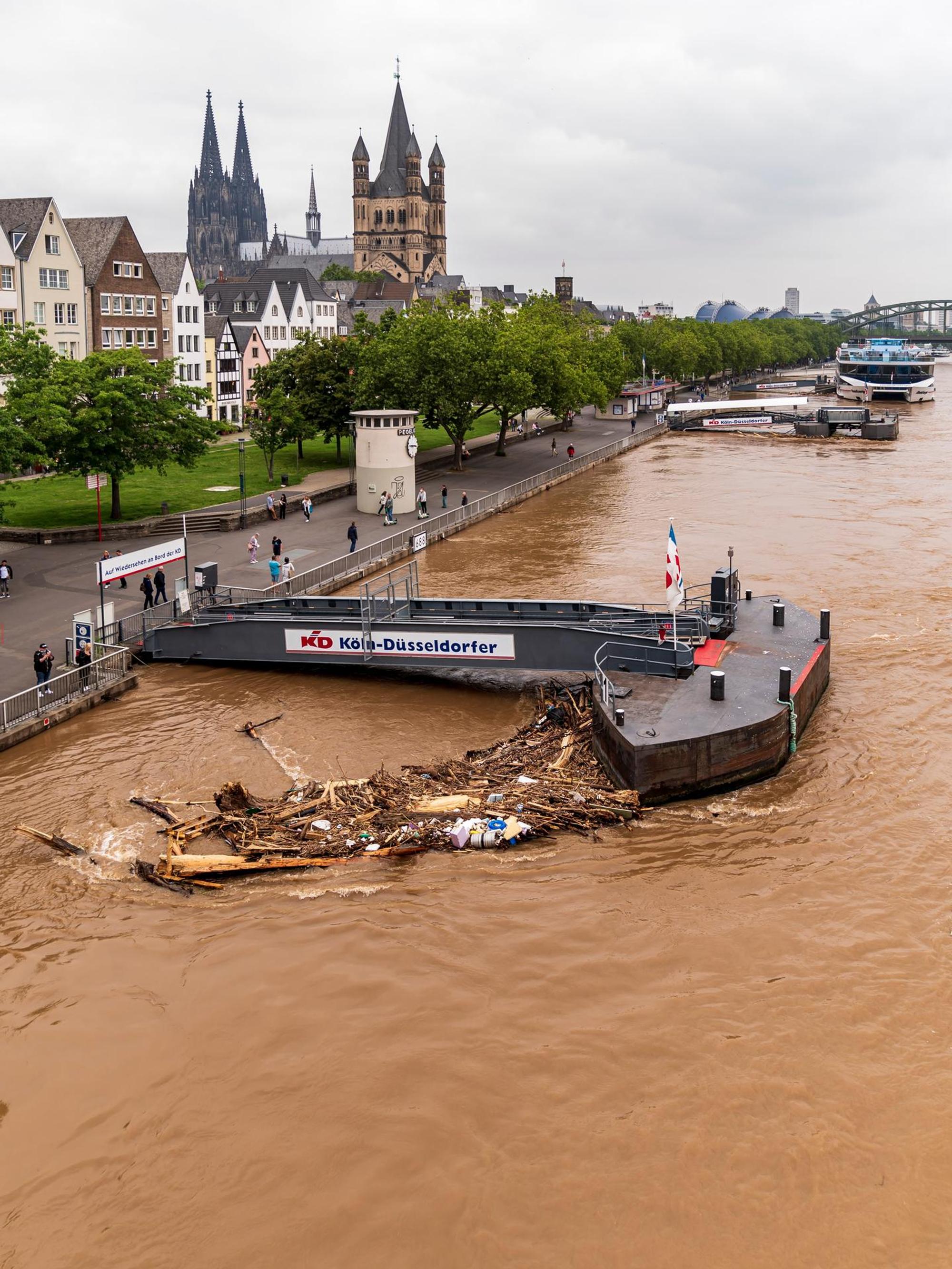 Hochwasser Rheinpromenade 160721