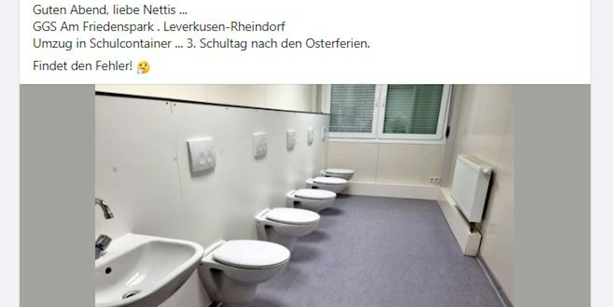 Marewski Schultoiletten Friedenspark Rheindorf