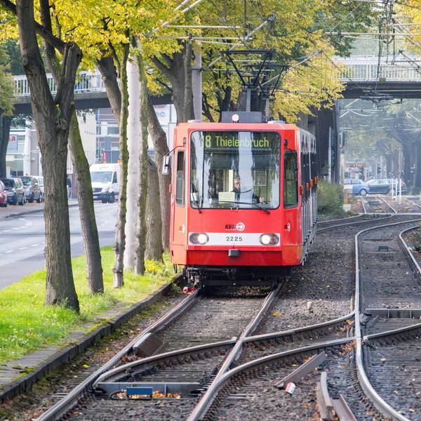 Straßenbahn Linie 18 in Richtung Theilenbruch Symbol Heinekamp