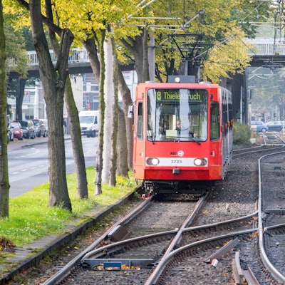 Straßenbahn Linie 18 in Richtung Theilenbruch Symbol Heinekamp
