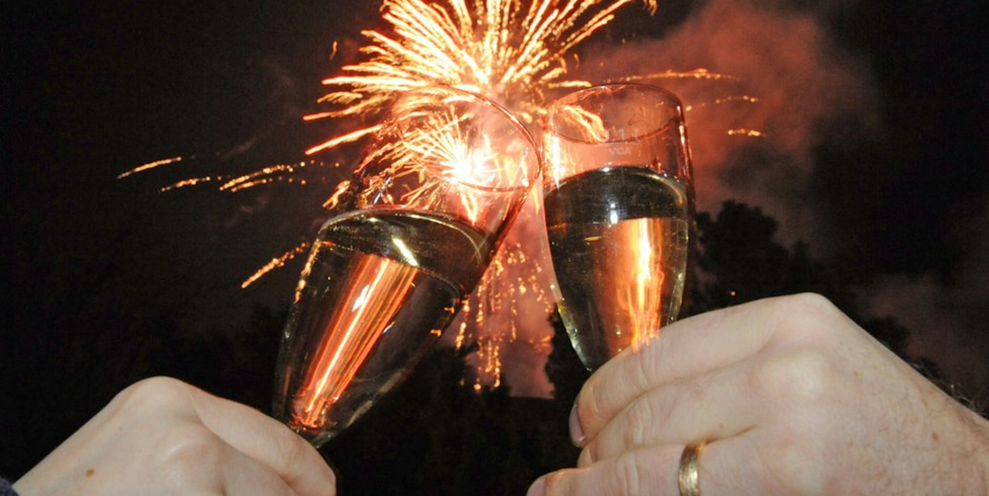 Silvester Feier Sekt