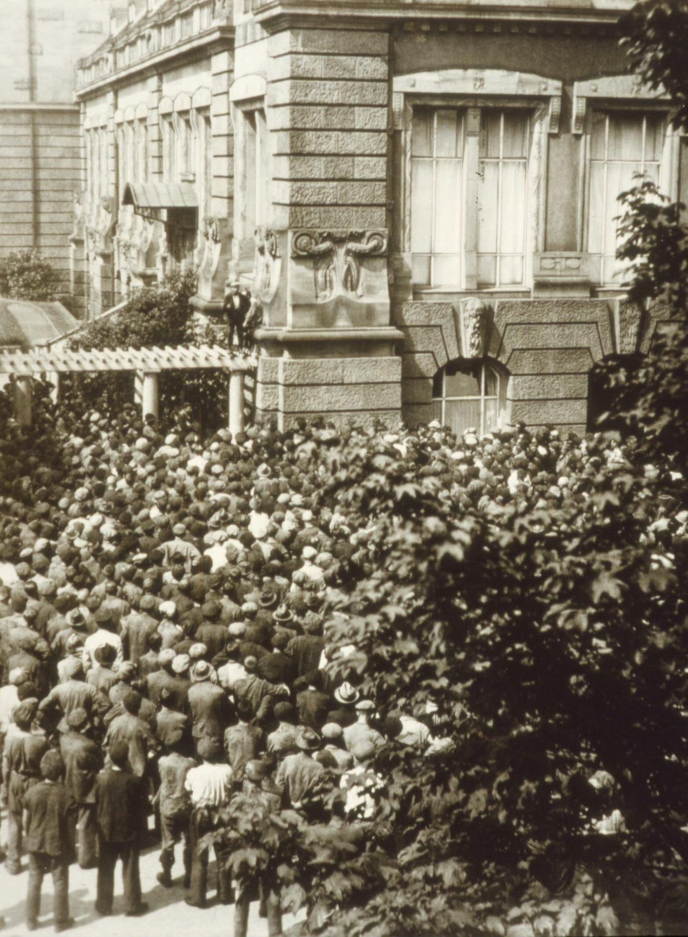 Demo Farbenfabriken 1923 Quelle Bayer Archiv für Artikel Notgeld von aga