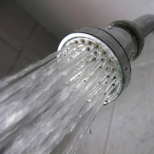 Brausekopf, aus dem Wasser fließt