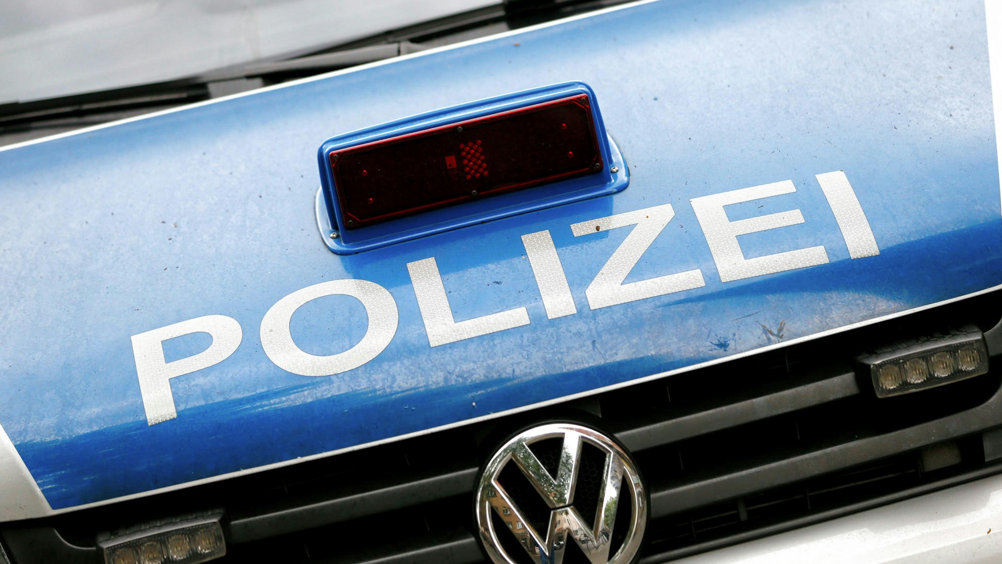 Die Front eines Polizeiwagen
