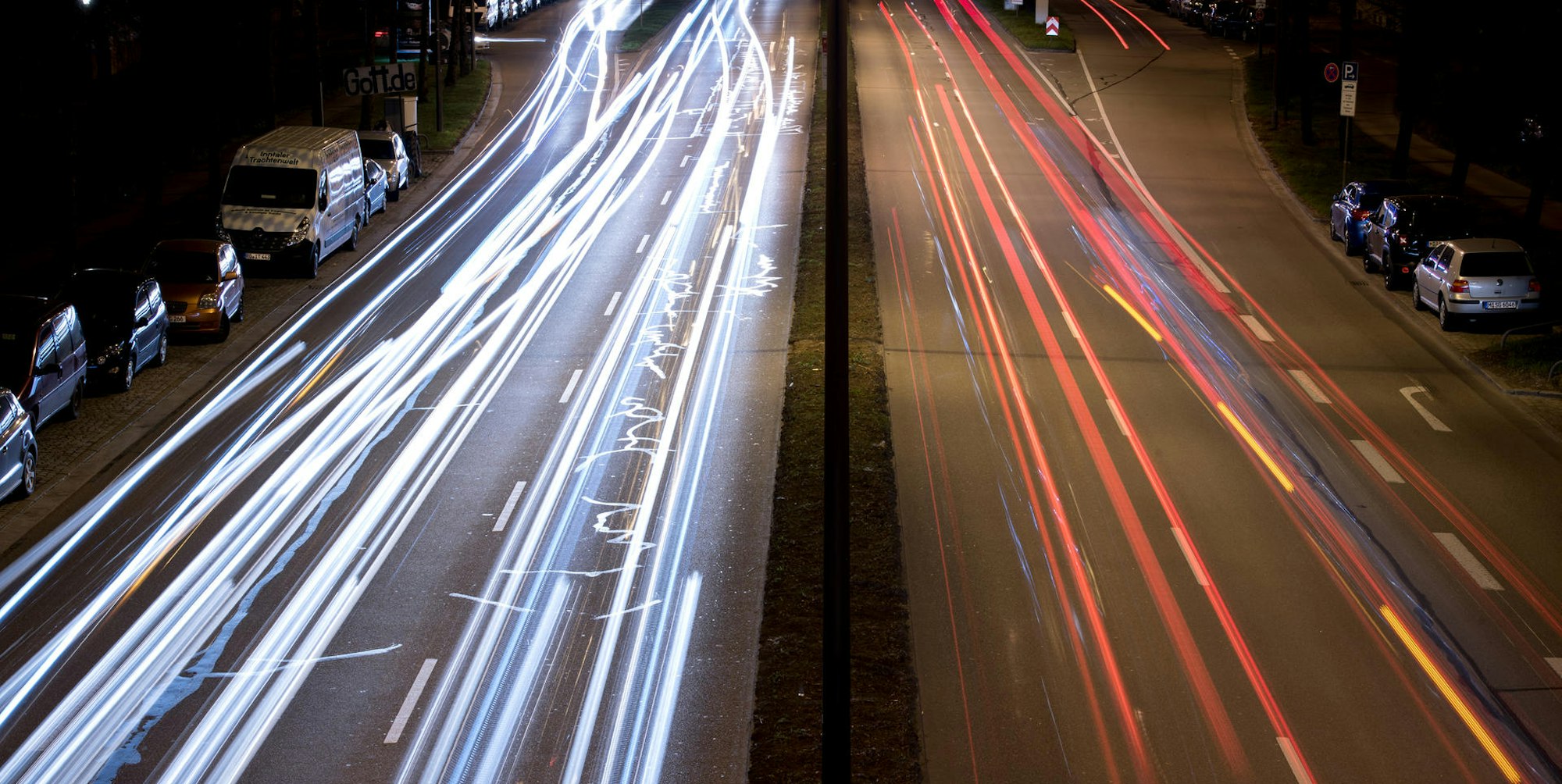 Autos Innenstadt Lichter