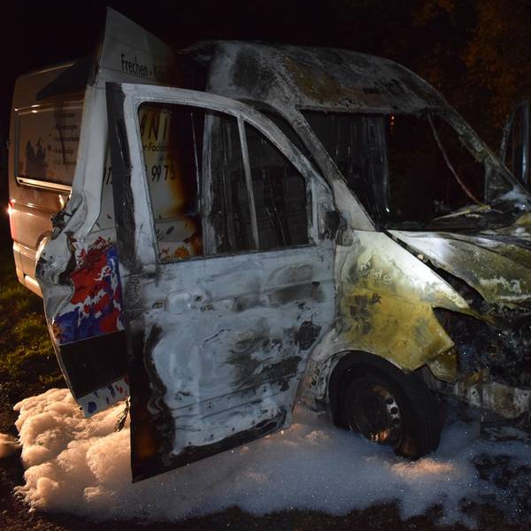 Ausgebrannter VW Crafter