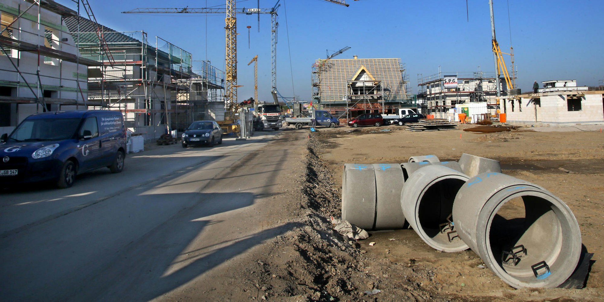 Neubaugebiet_Rohbauten_Symbolbild