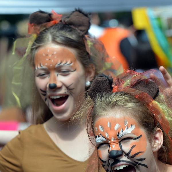 Kind als Tiger schminkt