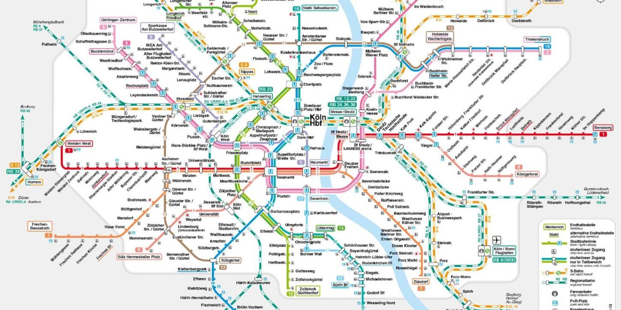 KVB Liniennetzplan