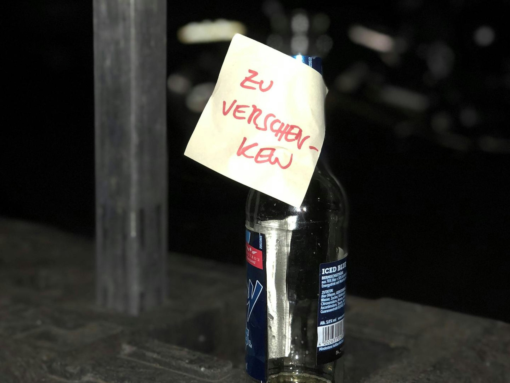 Flasche zu verschenken