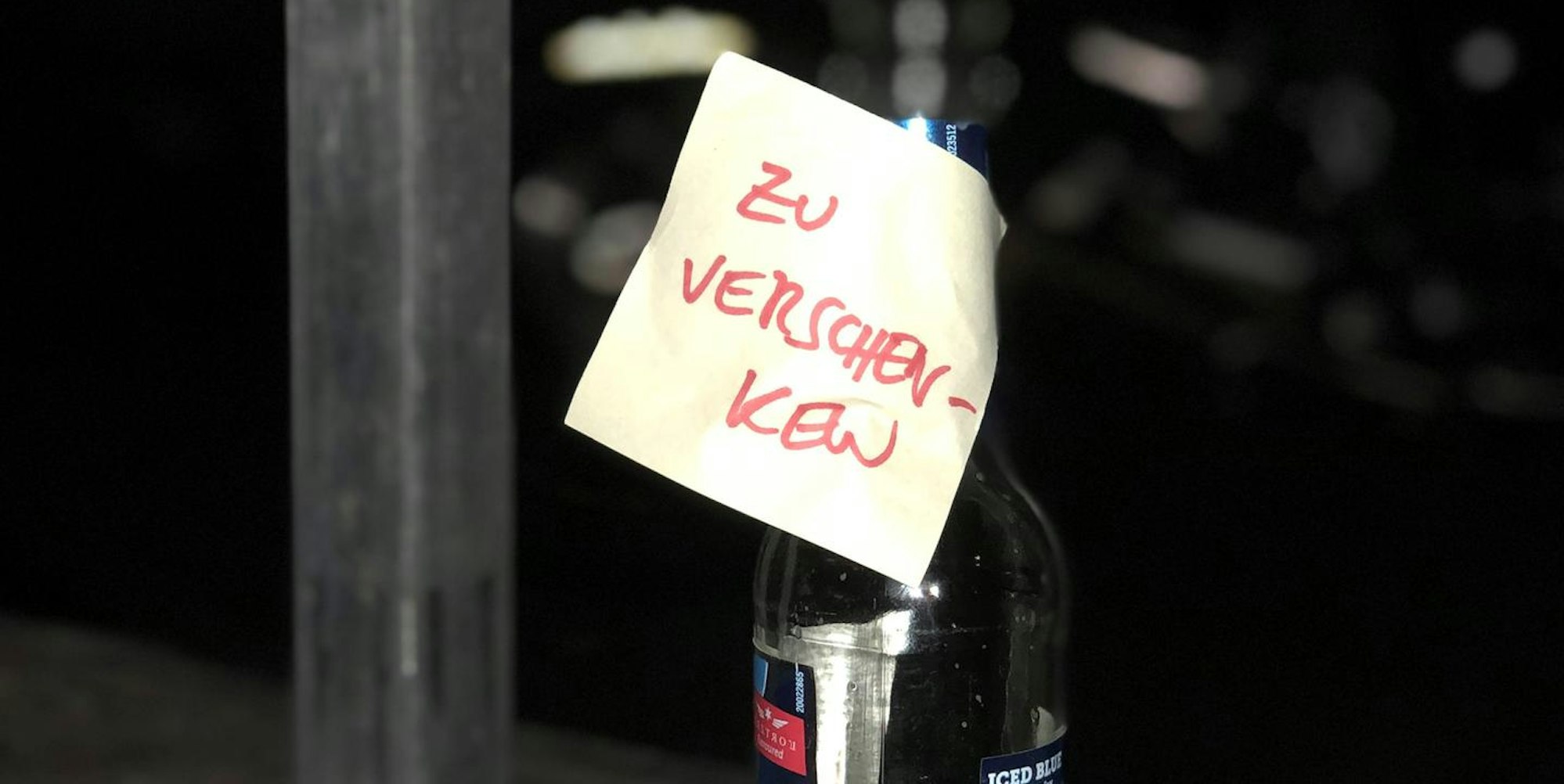 Flasche zu verschenken