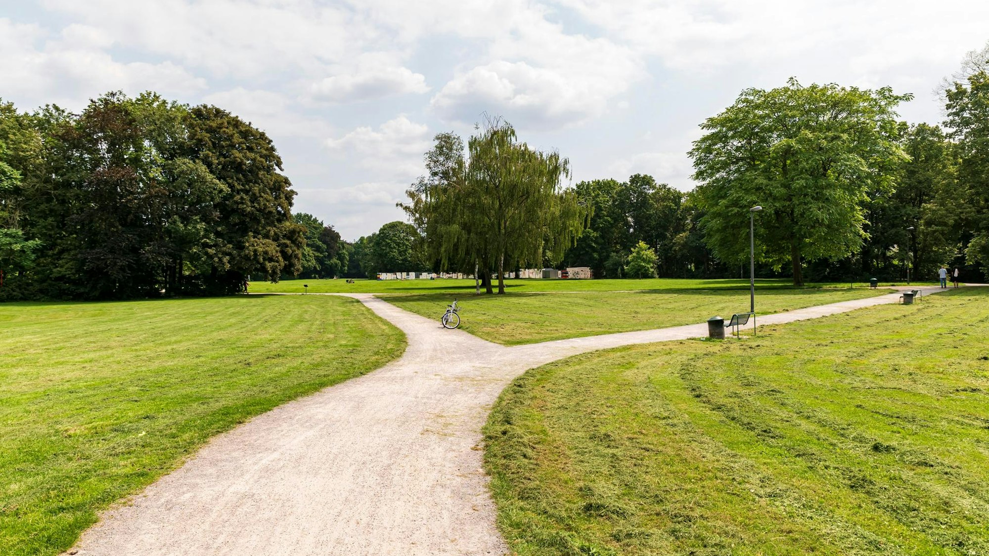 Blick in den Nordpark mit Gehwegen