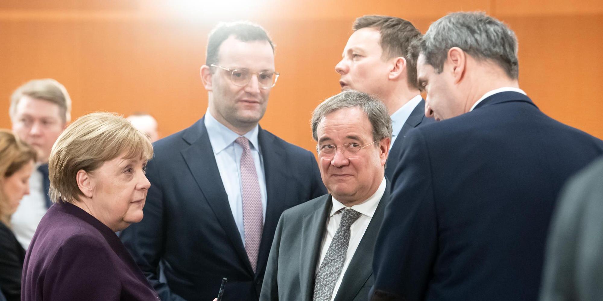 Laschet Merkel Spahn Söder