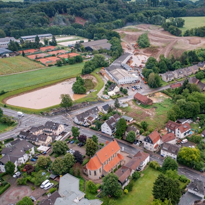 Luftbild BG Hebborn Feuerwehr