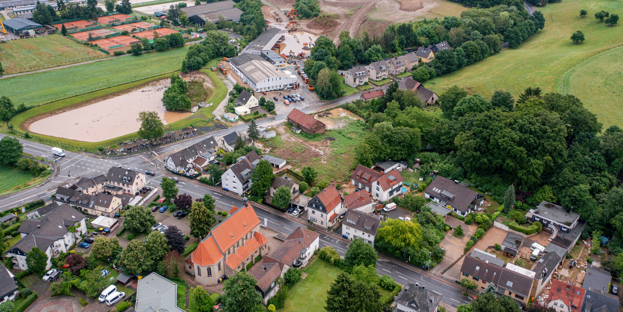 Luftbild BG Hebborn Feuerwehr