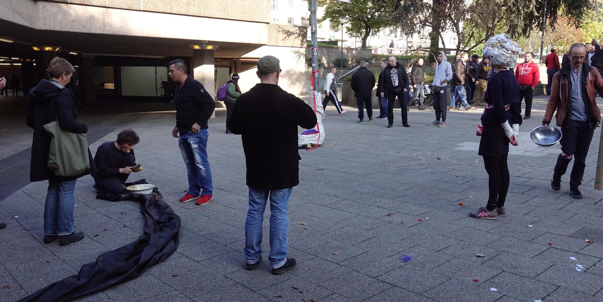 PEArsche Performance am Ebertplatz 04 Nov. 2017 störung durch Hooligans