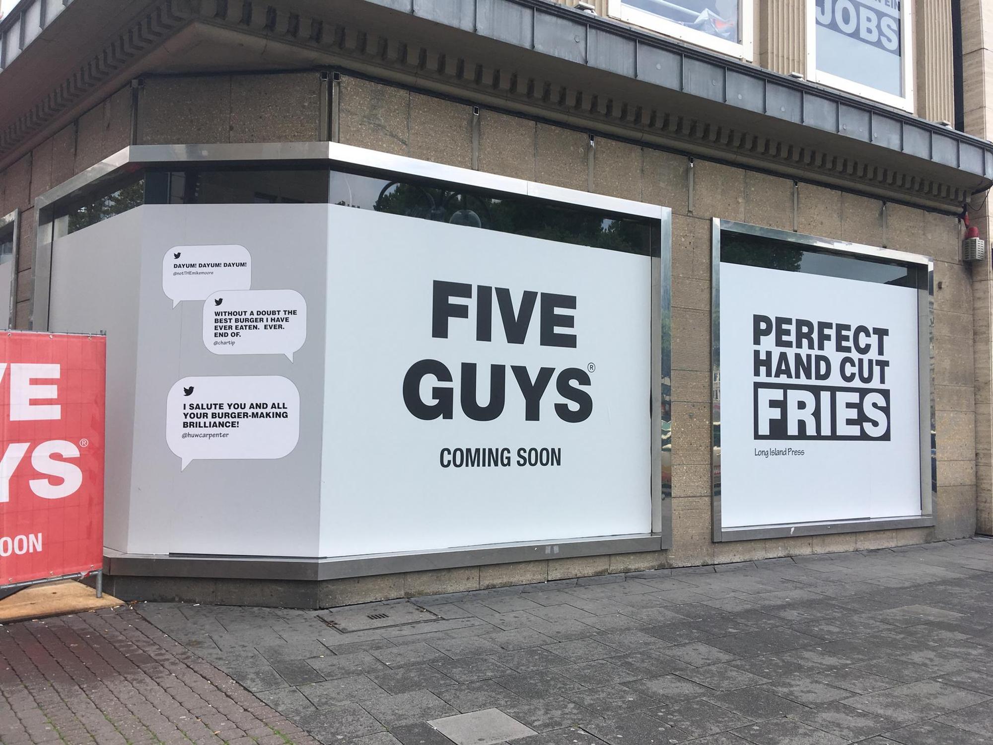 five guys coming soon