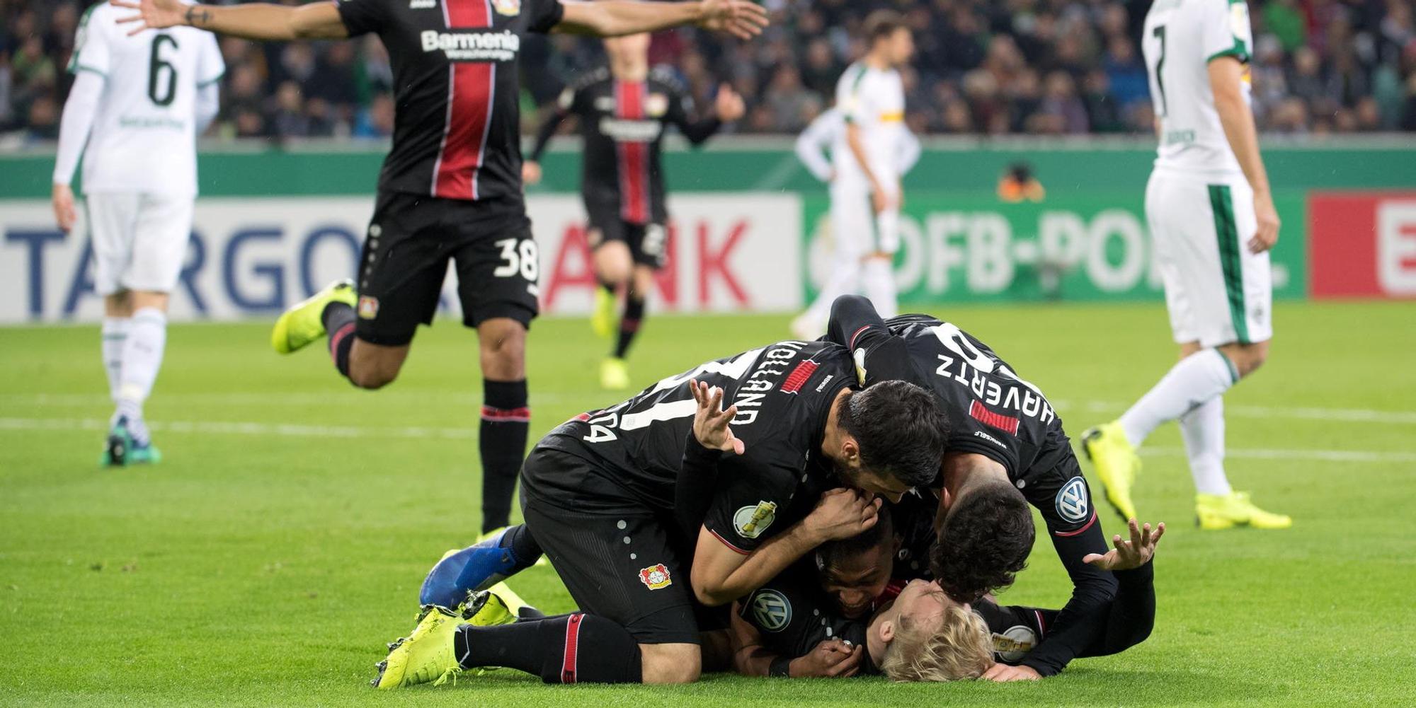 Leverkusen Jubel Gladbach