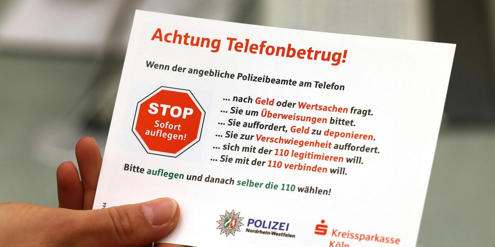 Telefonbetrug Polizei dpa