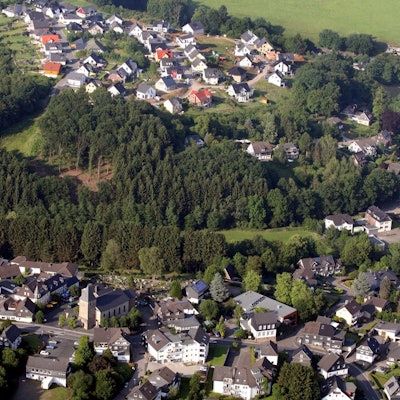 Kürten Ortsmitte aus der Luft