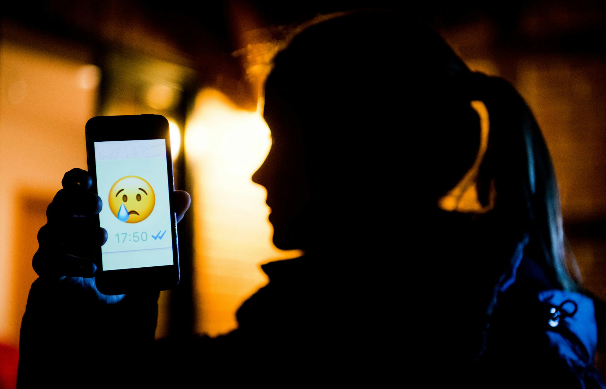 Cybermobbing trauriger Smiley