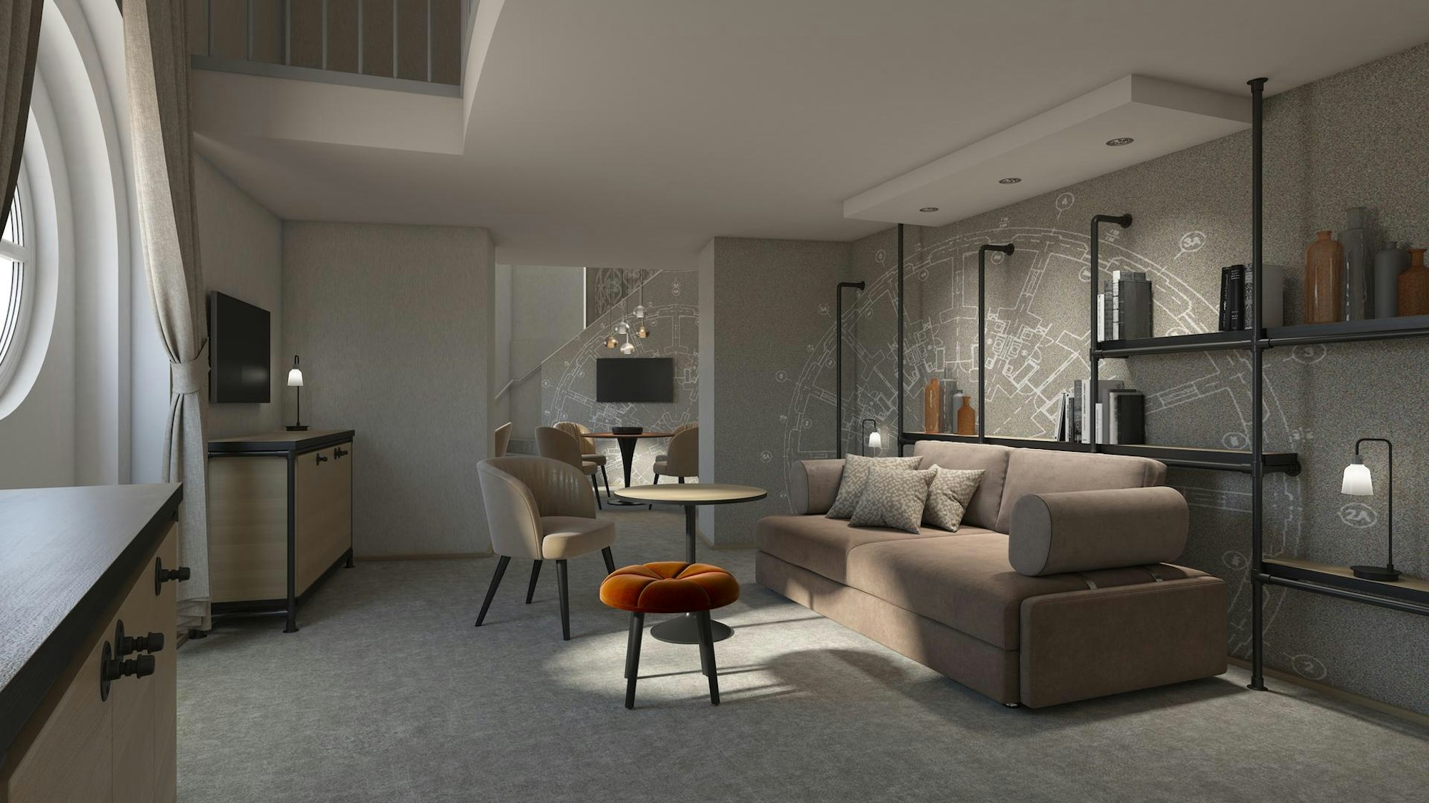 Curio Suite living room 610_Wasserturm Hotel Cologne