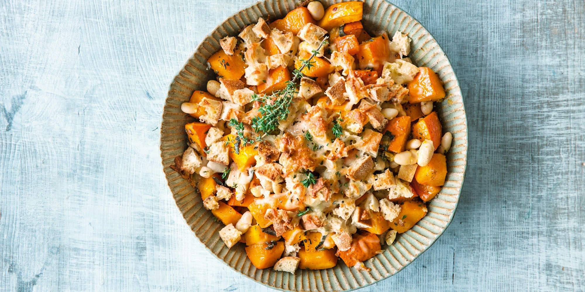 Gratinieren bohnen kürbis auflauf