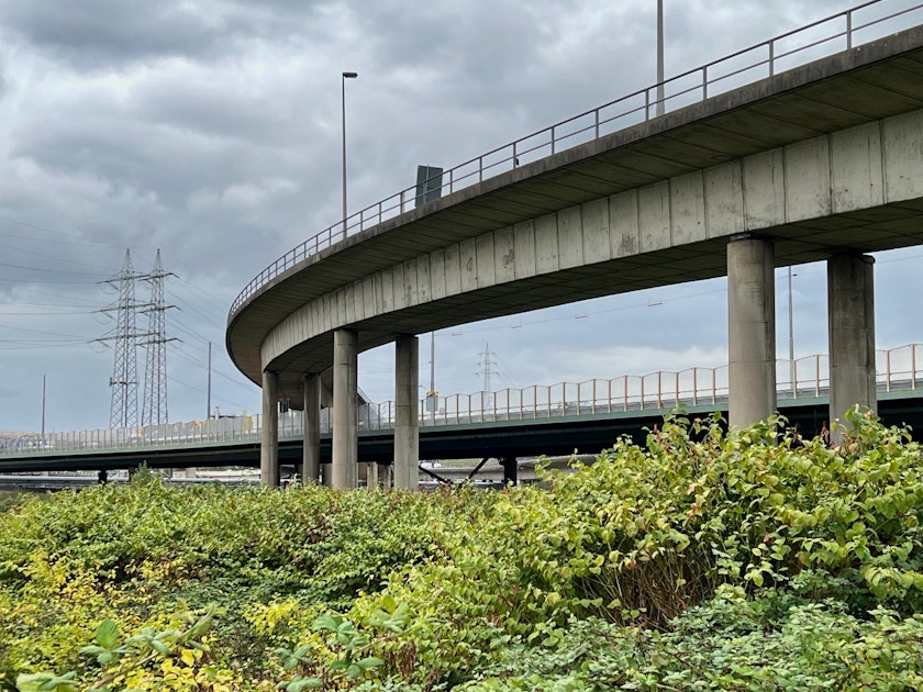 Baustelle AutobahnBrücke im Kreuz LeverkusenWest wird abgerissen
