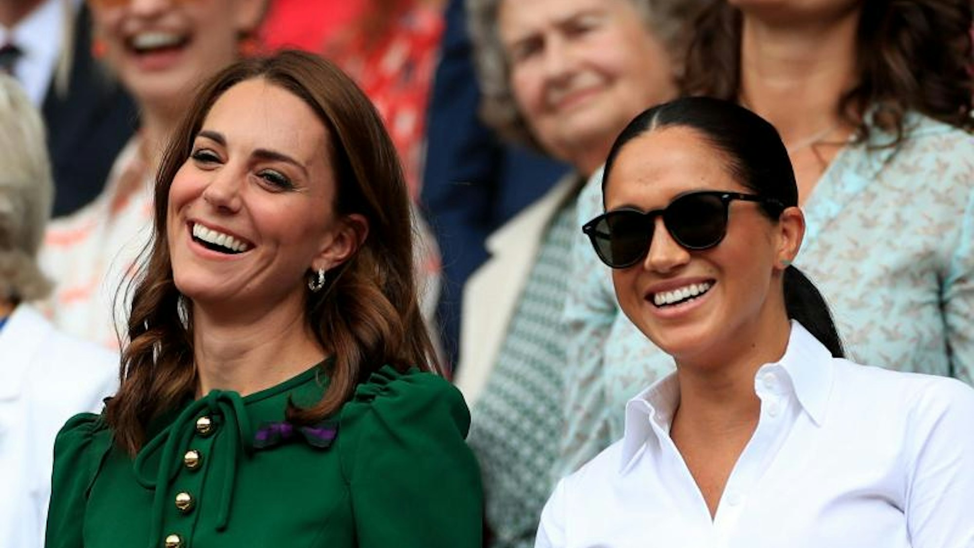 Kate (l) und Meghan in Wimbledon. (Archivfoto)