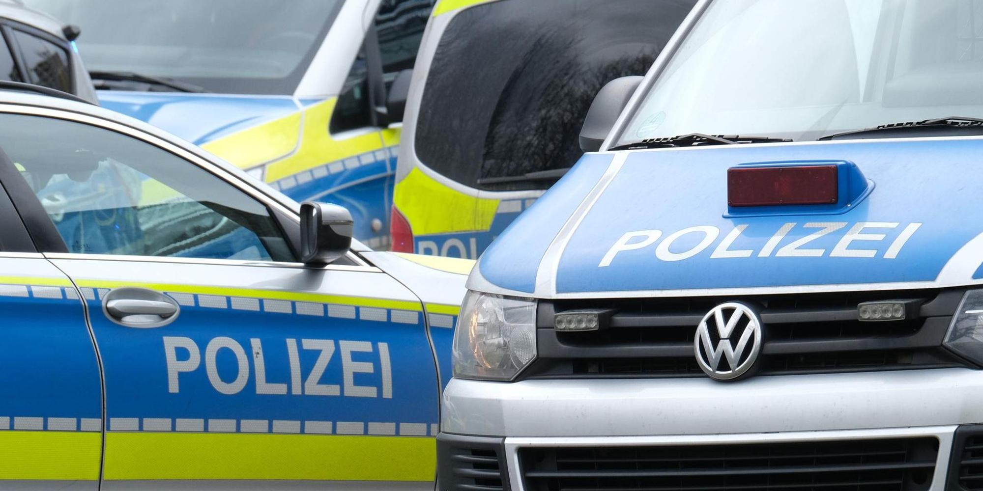 Symbolfoto mit mehreren Polizeifahrzeugen