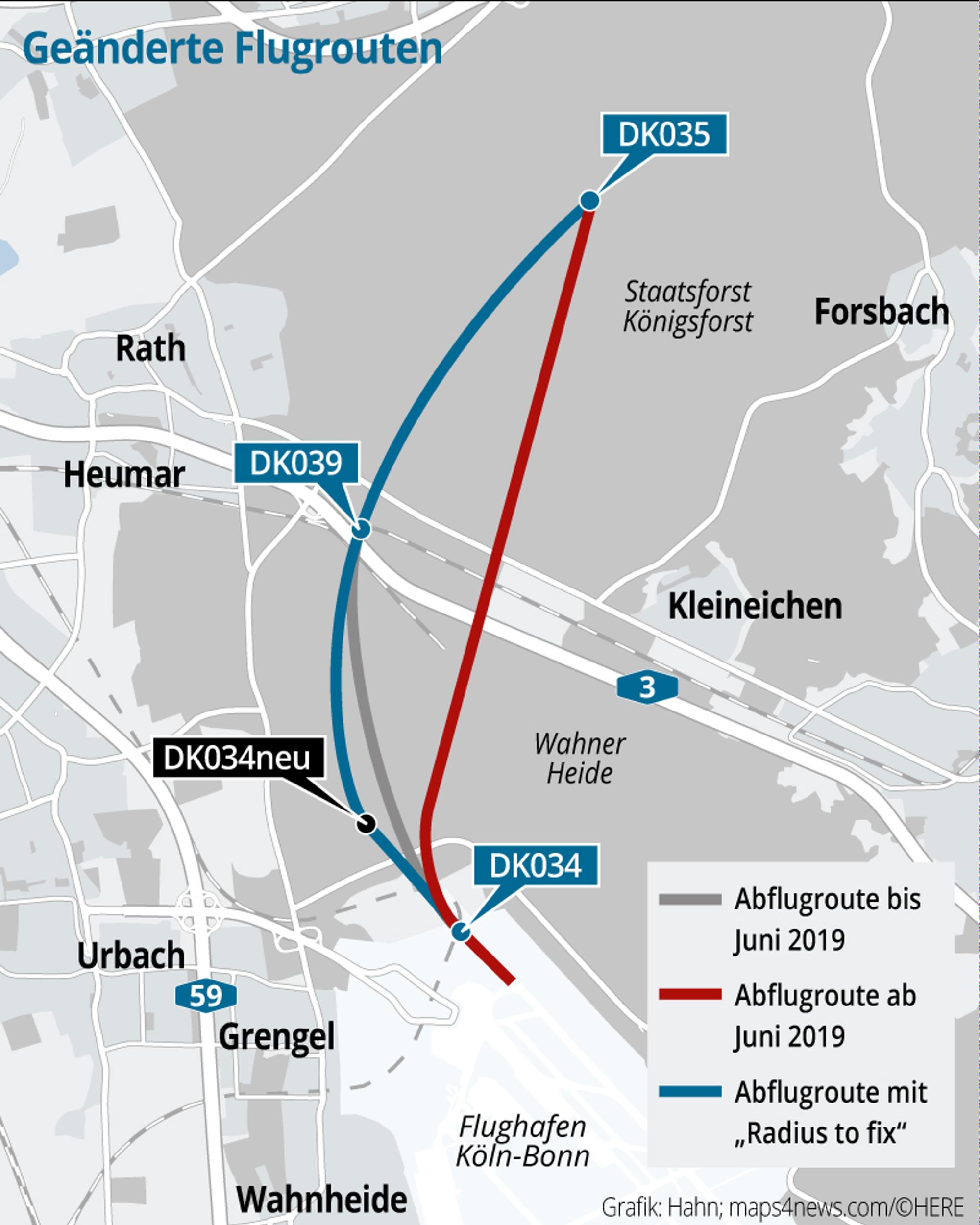 Flugrouten-Koeln