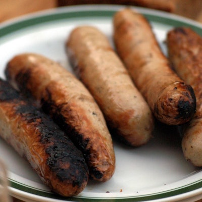Bratwurst verkohlt schwarz grillen imago