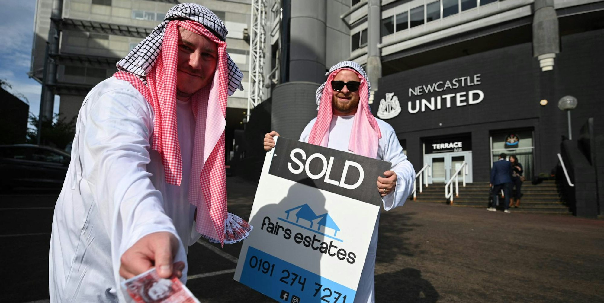 Newcastle Fans mit Humor