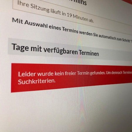 Screenshot Kein Termin auf Amt