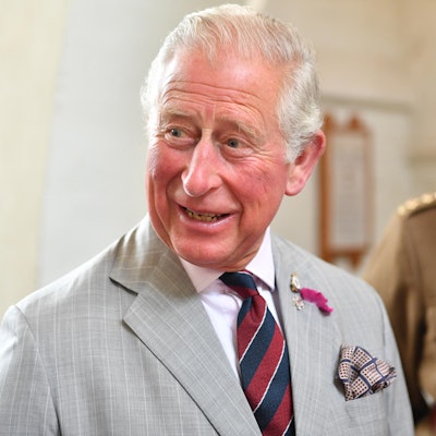 König Charles lächelt.
