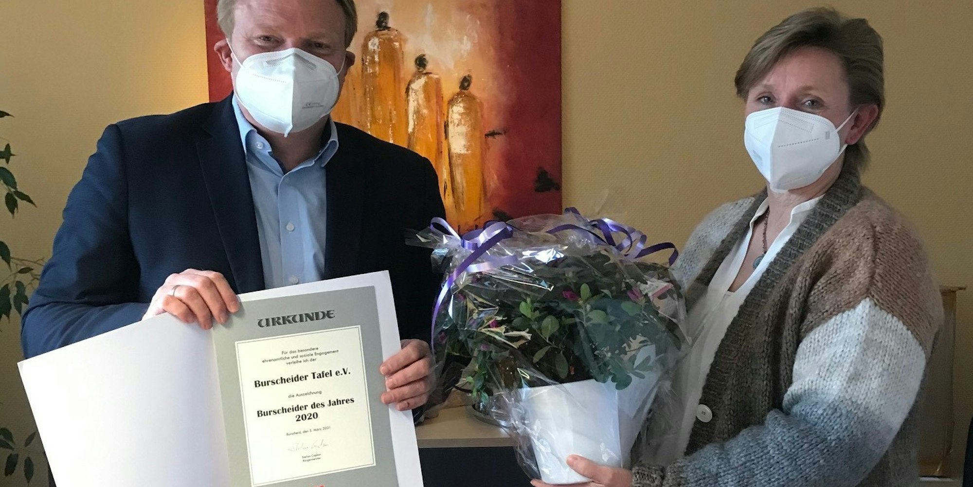 Ehrung Burscheider Tafel - Vors. Dagmar Zimmer