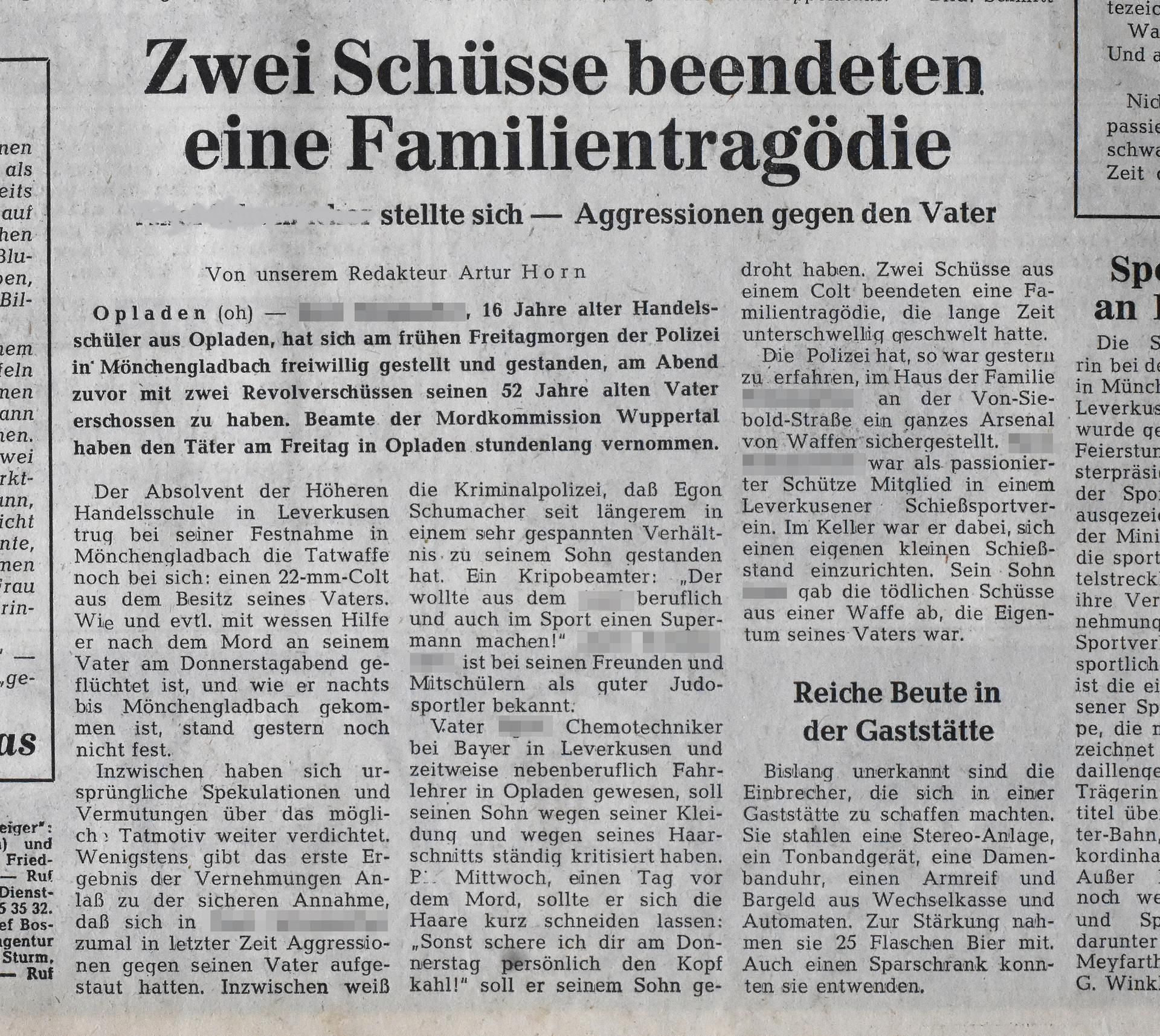 Leichen-Erwin Sohn Vater Mord 1973
