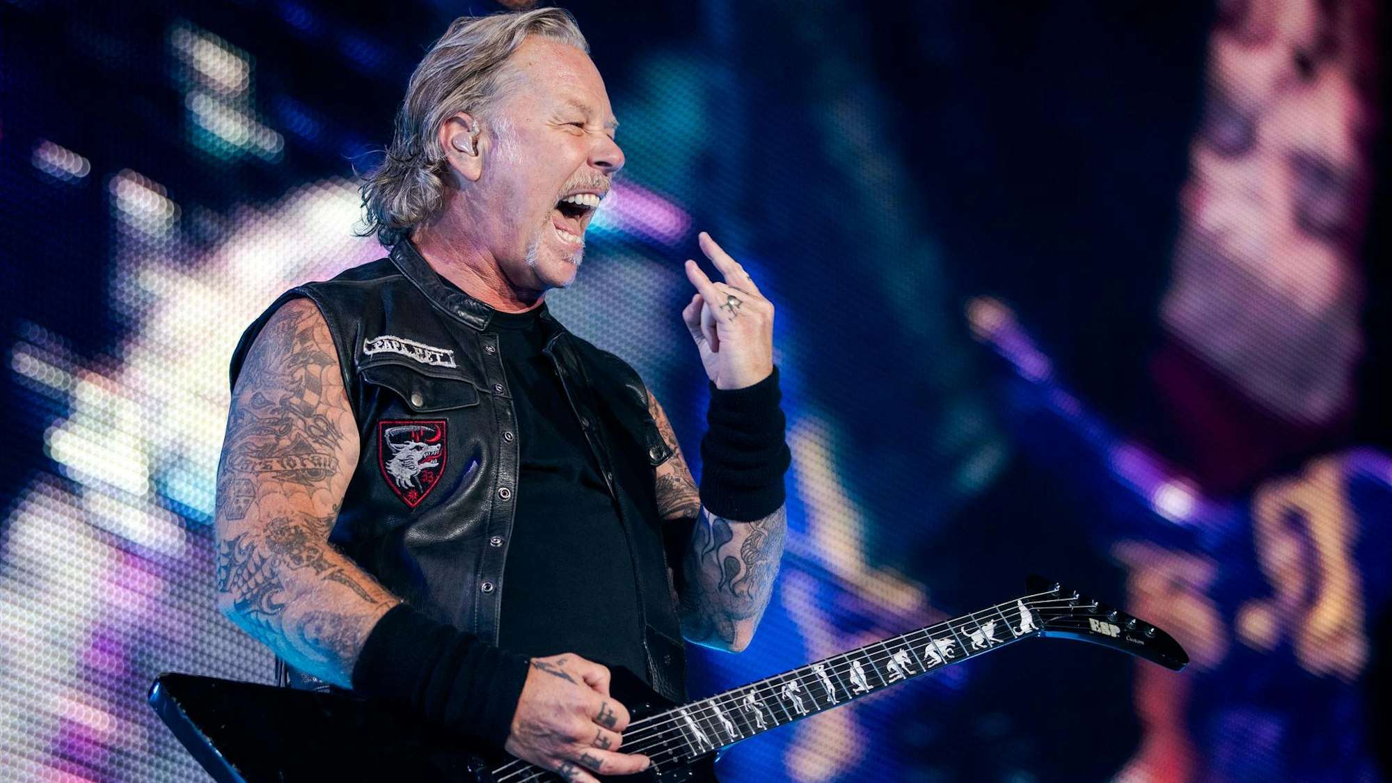 Metallica-Frontmann James Hetfield gibt Vollgas.