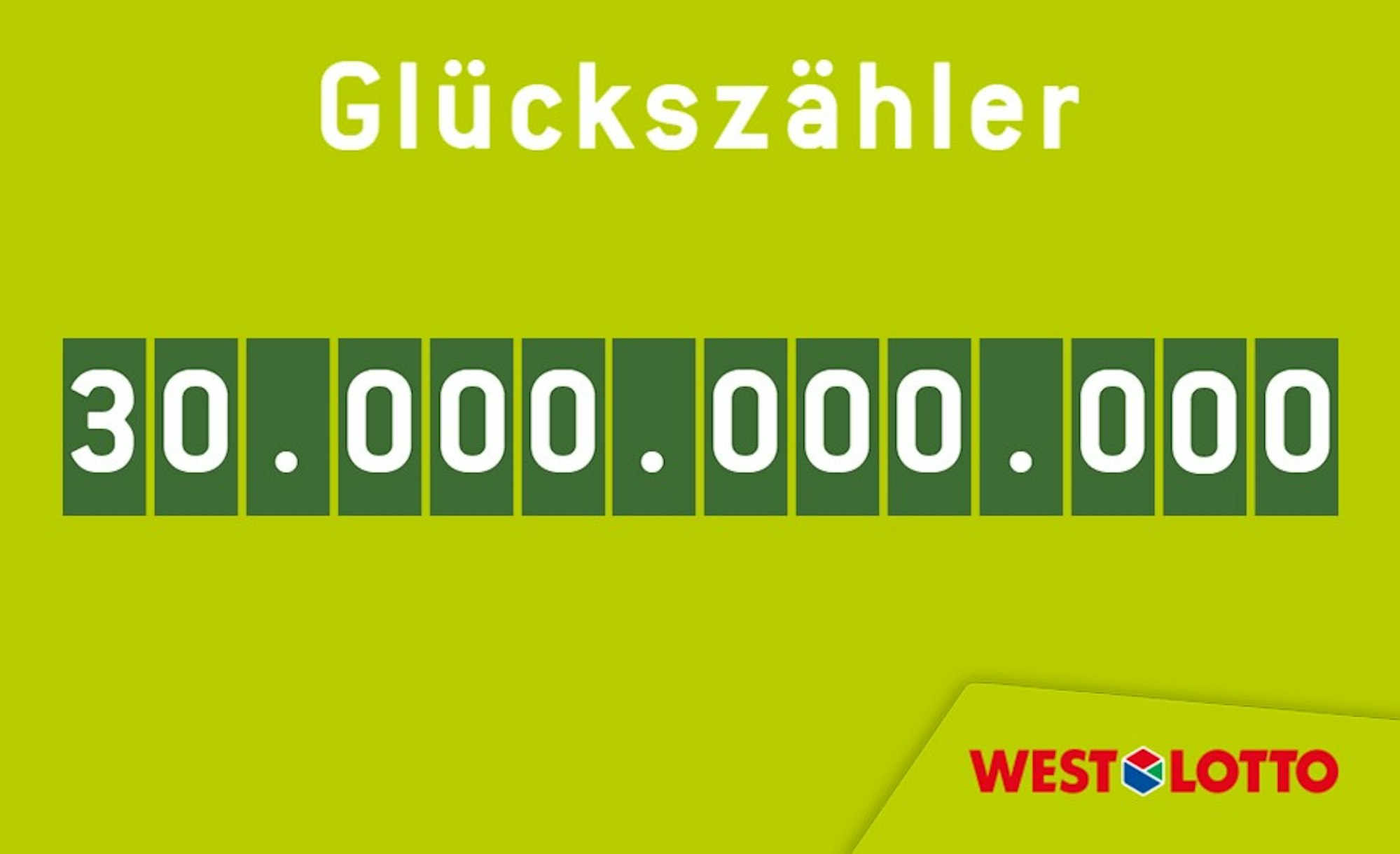 220119 WestLotto - Glueckszaehler 30 Milliarden Euro (c) WestLotto
