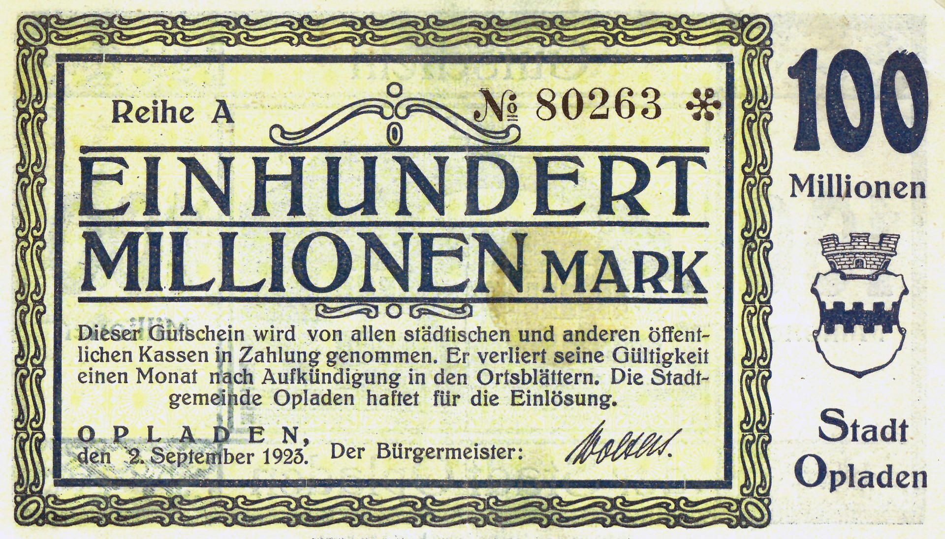 Inflationsgeld Opladen Quelle Stadtarchiv_9400.0091r