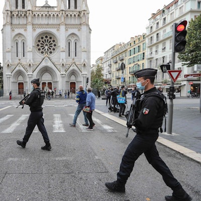 Nizza Notre Dame Gedenkfeier Sicherheitskräfte