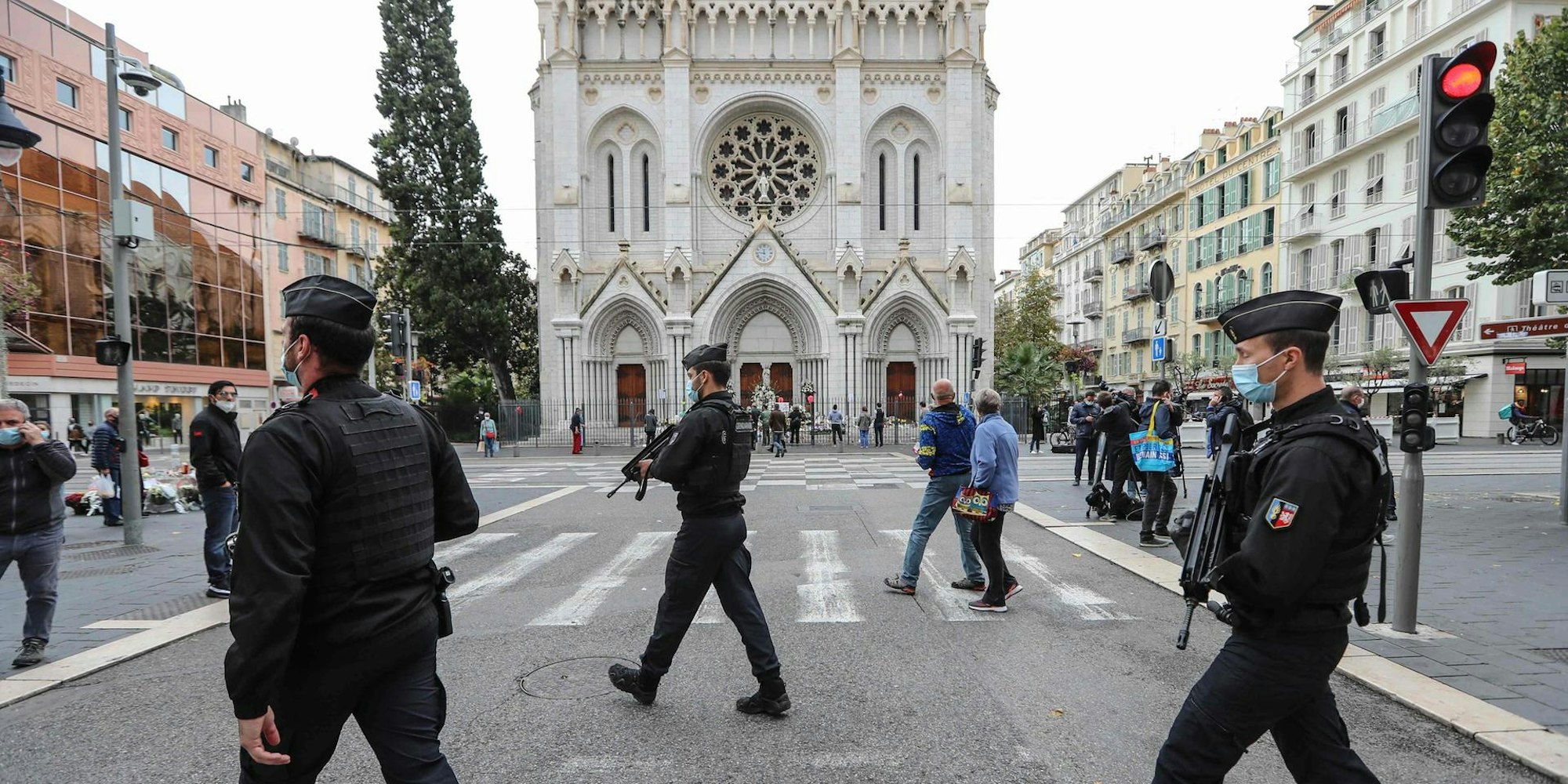 Nizza Notre Dame Gedenkfeier Sicherheitskräfte